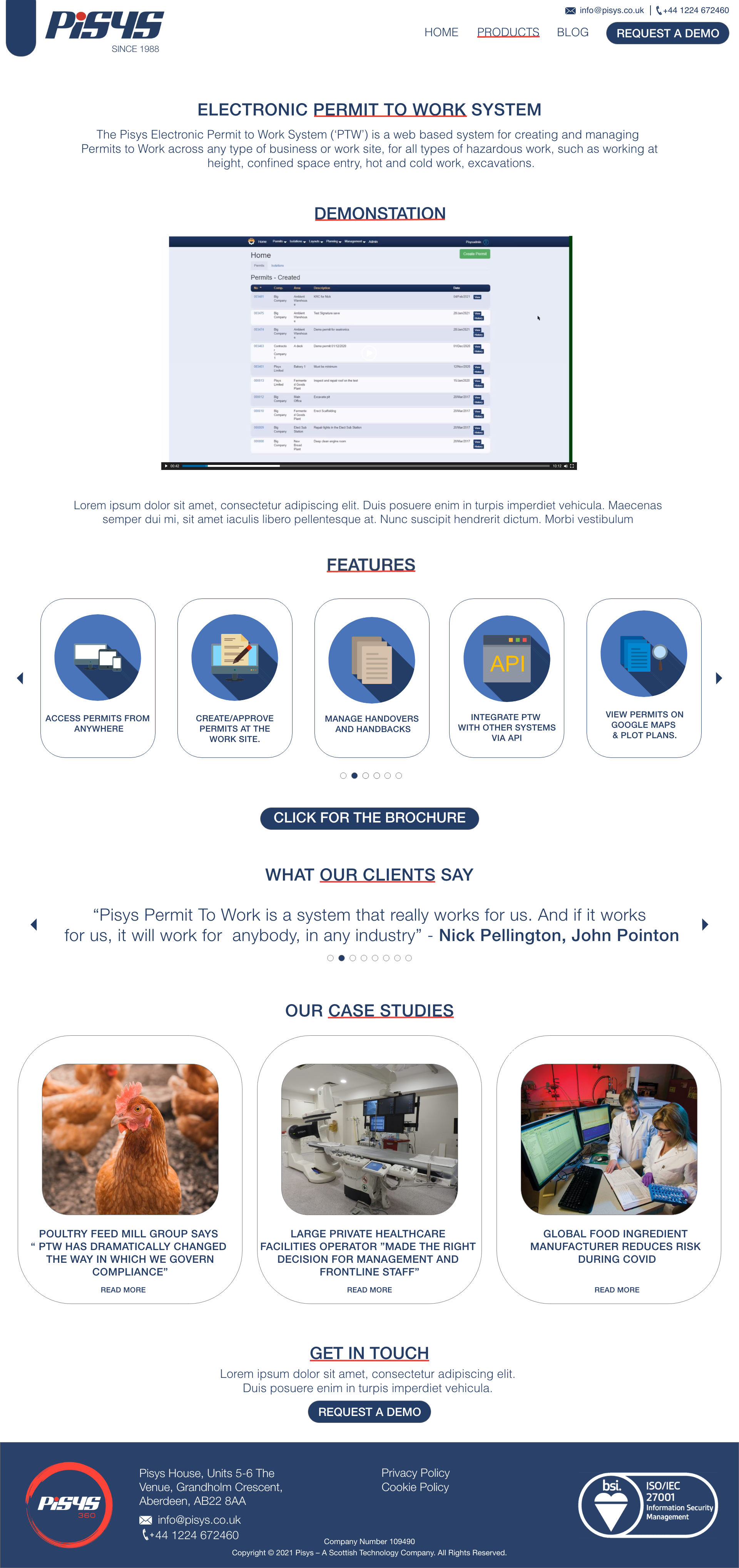 Pisys product detail page