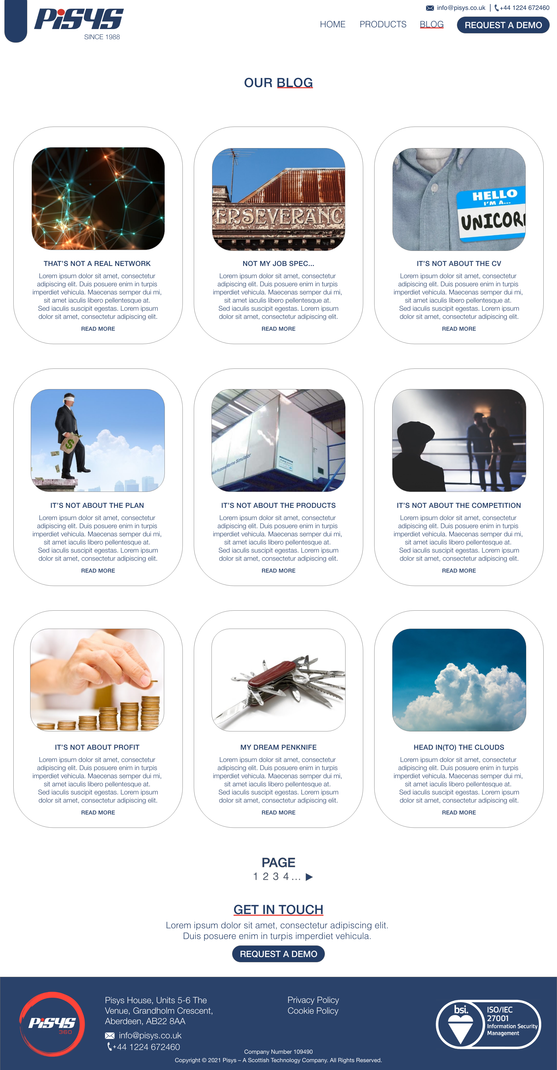 Pisys blog page