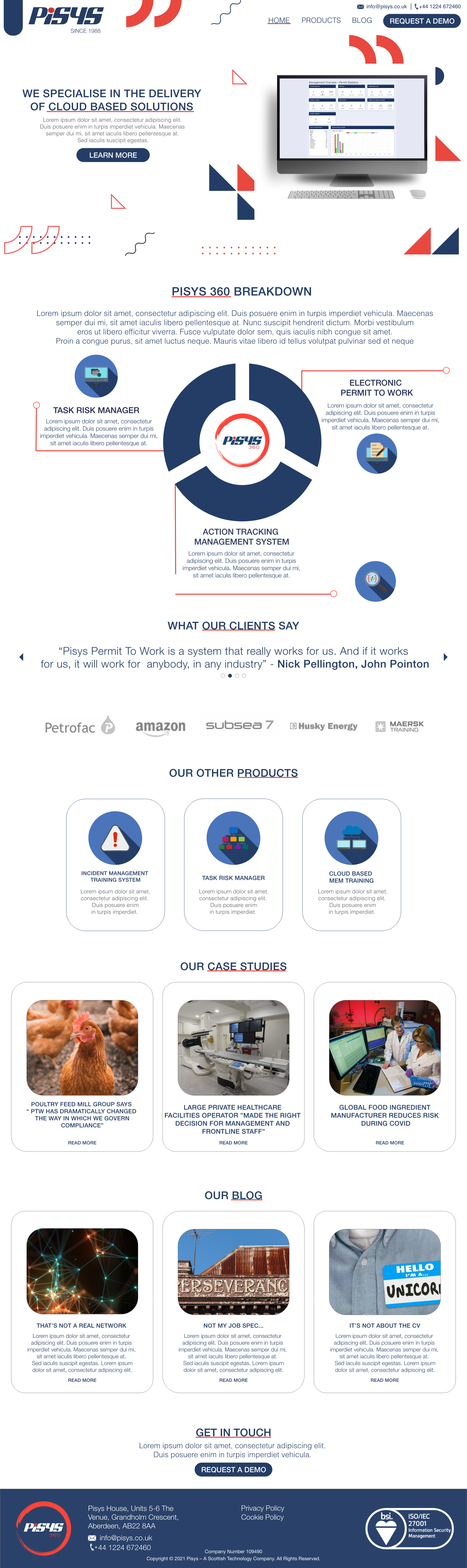 Pisys website homepage redesign